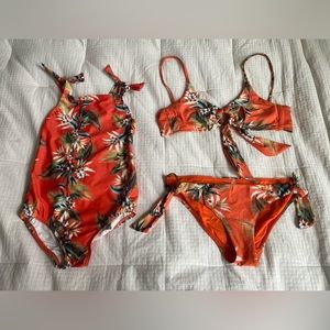 Seafolly Ocean Alley women bikini (size S, AU 8, US 4), girls size 6 matching!